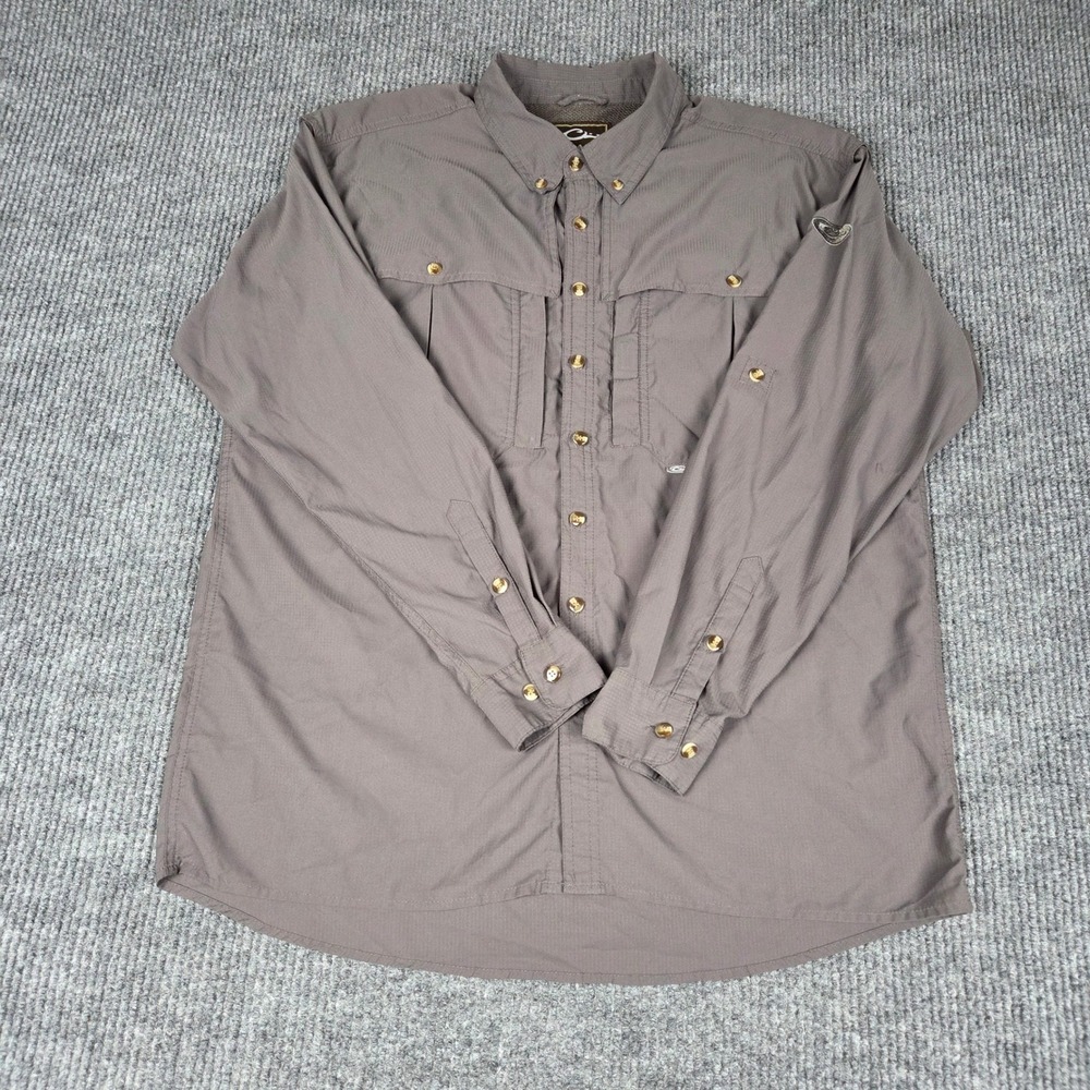 Drake Clothing Co‎ Men's Long Sleeve Button Up Shirt Size L Fishing Hunting